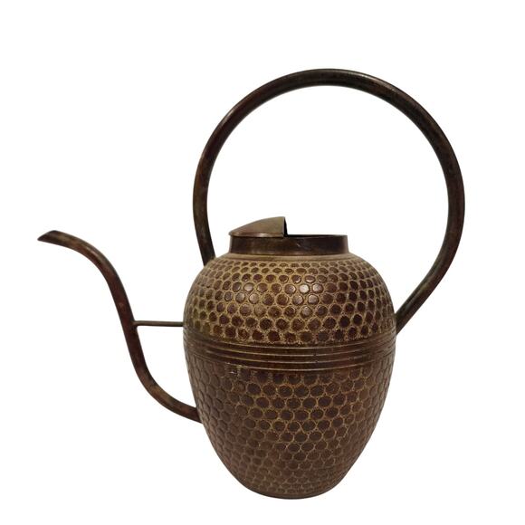 Vintage Asian Influence Decorative Bronze Watering Can Garden Bonzai Plants